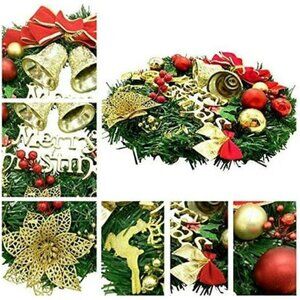 Small Christmas Wreath (11.8 Inch / 30 cm) for Front Door Wall Window Artificial